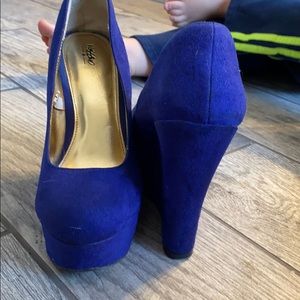 Royal blue wedges